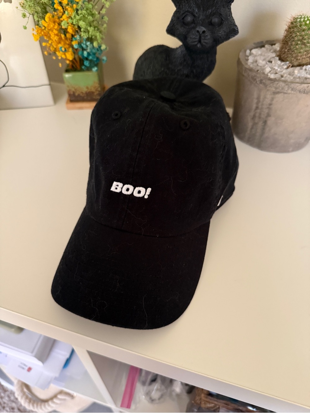 Halloween Black 'BOO!' Embroidered Baseball Cap 47 Brand